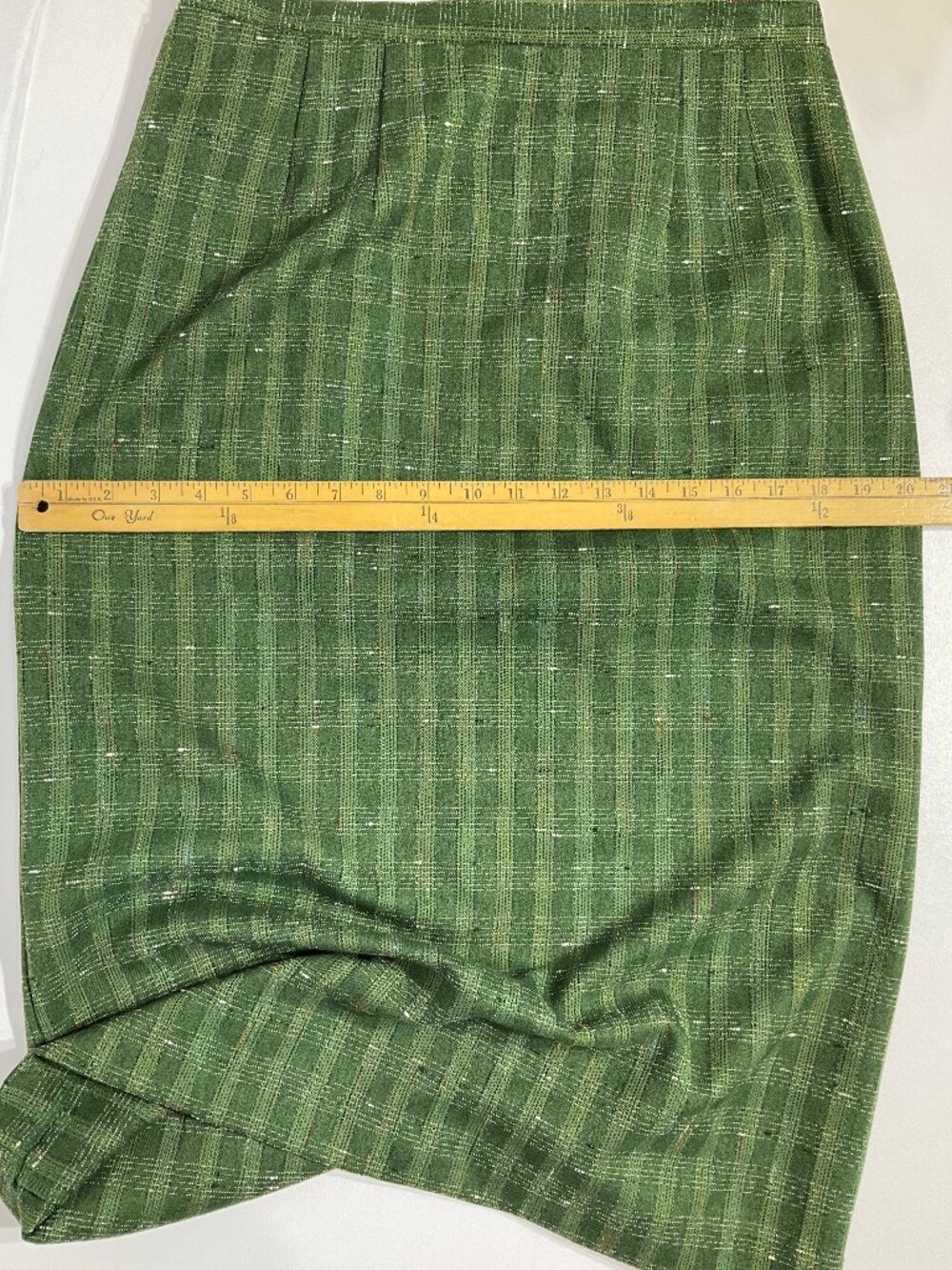 Sag Harbor Sz 12 Green Midi Plaid Pencil Skirt Womens - Picture 7 of 10